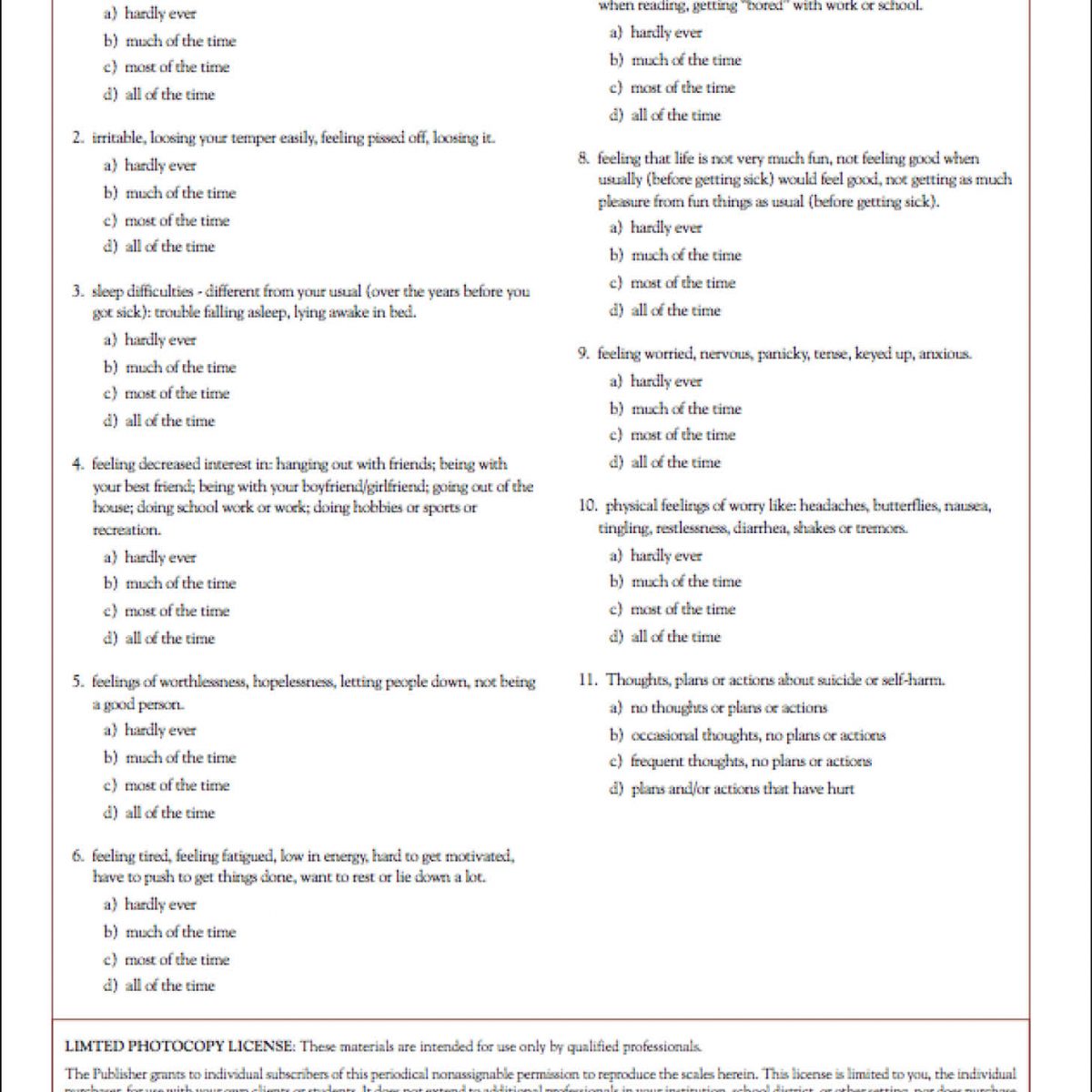 KUTCHER ADOLESCENT DEPRESSION SCALE (KADS) - Mental Health Literacy