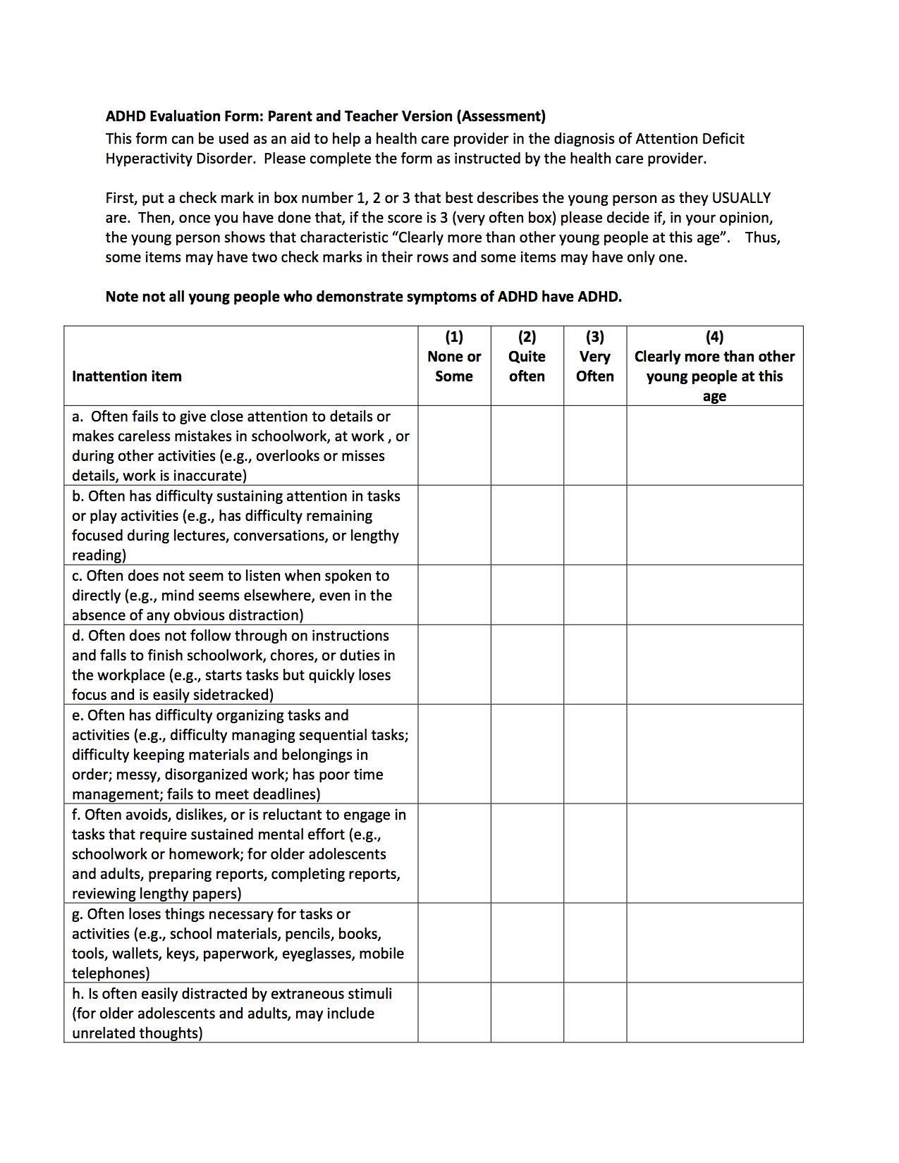 Asd Checklist For Teachers
